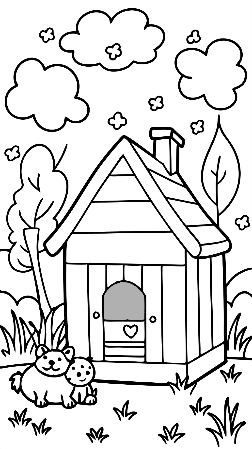 coloriage de maison de chien